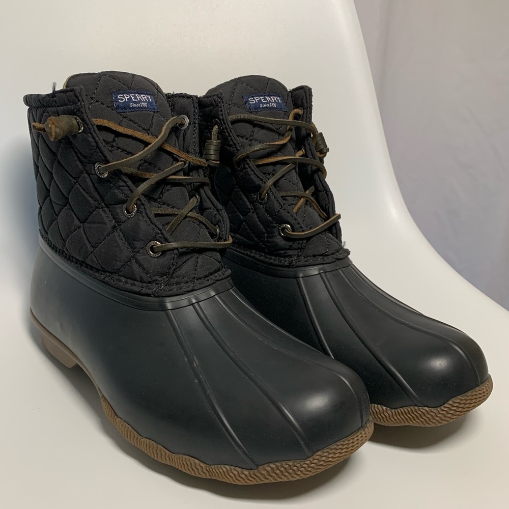 Sperry Duck Boots Black 10 Wide